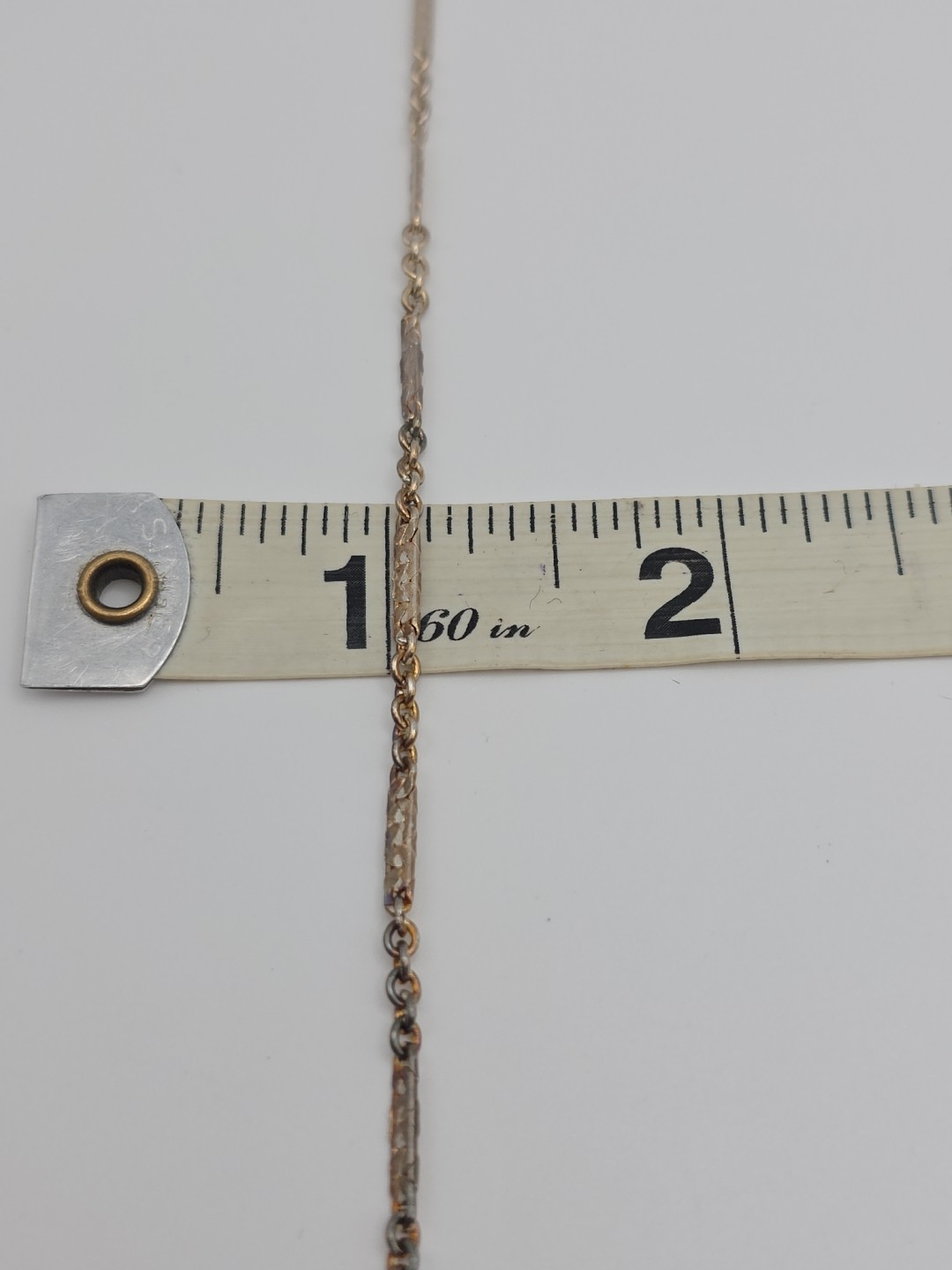 Vintage Sterling Silver 925 Bar Chain Necklace 15″ INCH 2mm 5.3 GRAMS