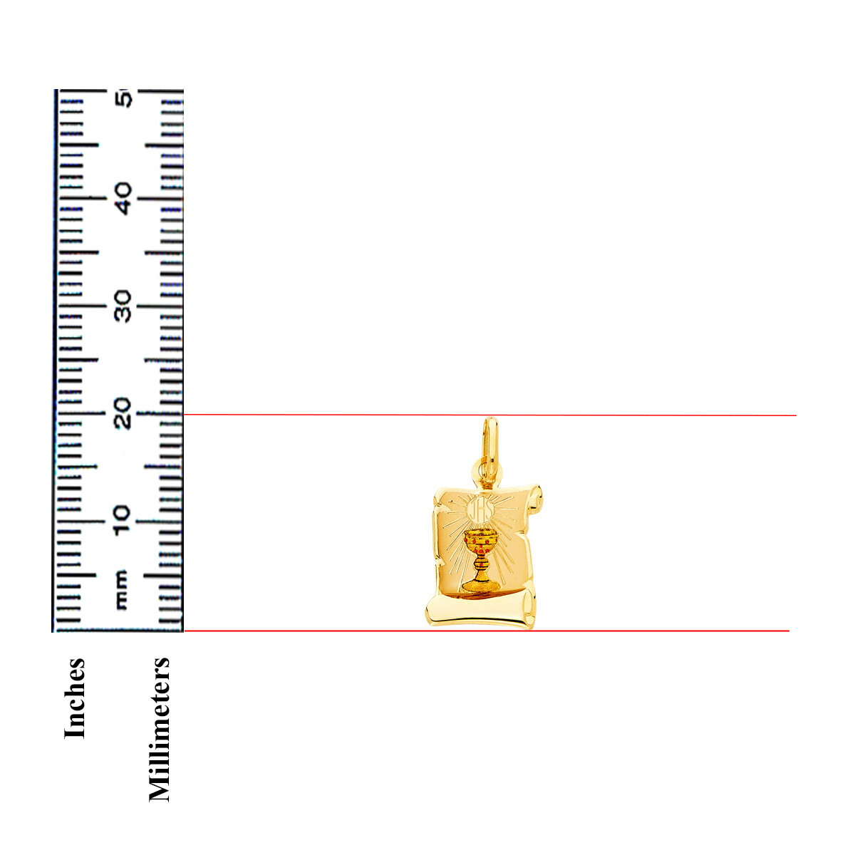 Gold 14K Yellow Gold First Communion Picture Pendant