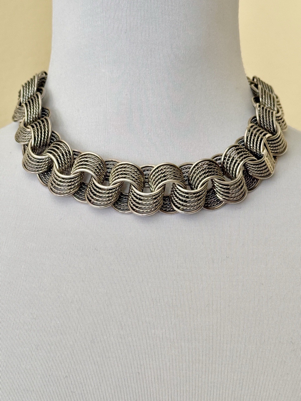 David Yurman Origami Chain Link Necklace Sterling Silver Original Box 18” 188gr
