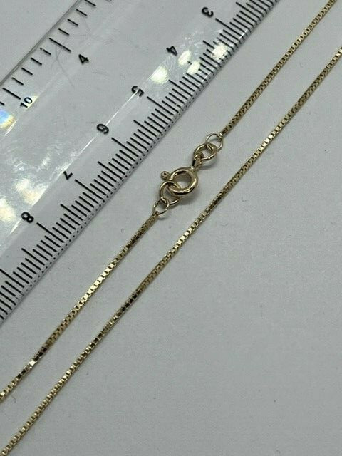 9ct Yellow Gold 1mm Box Venetian Link Chain 30″ / 75cm Chain (G53V)