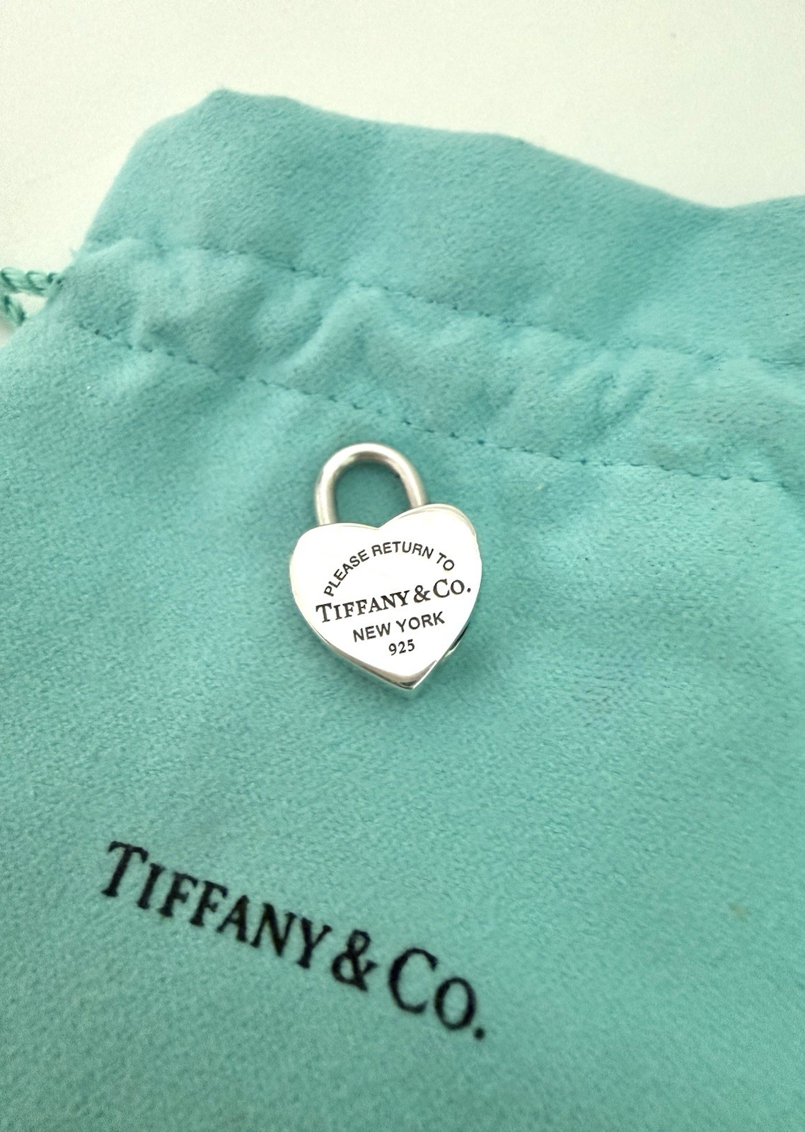 Tiffany & Co Heart Padlock Pendant 925 Sterling Silver