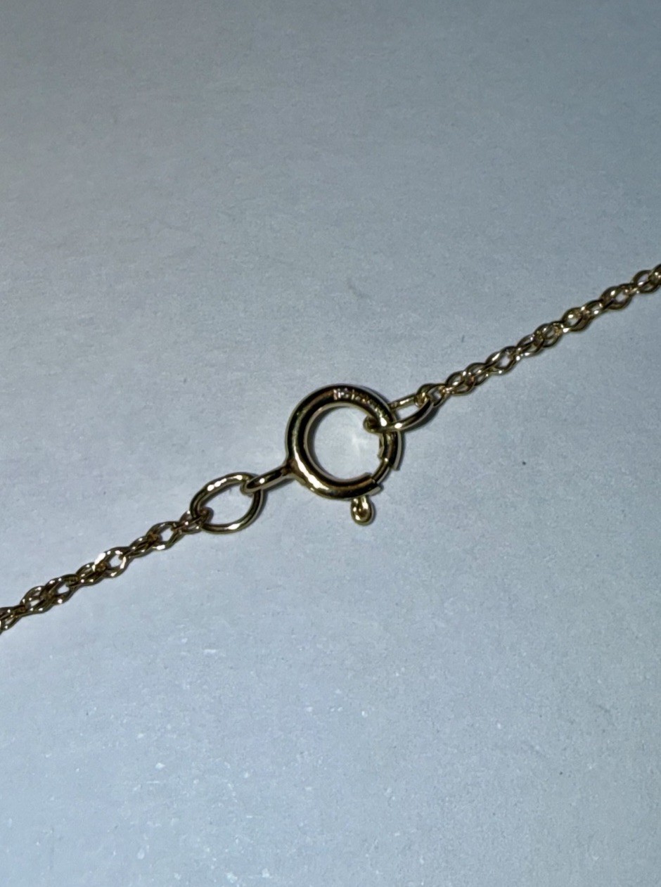 ESTATE Solid 10K Gold Natural Diamond Infinity Pendant Chain Necklace 18”