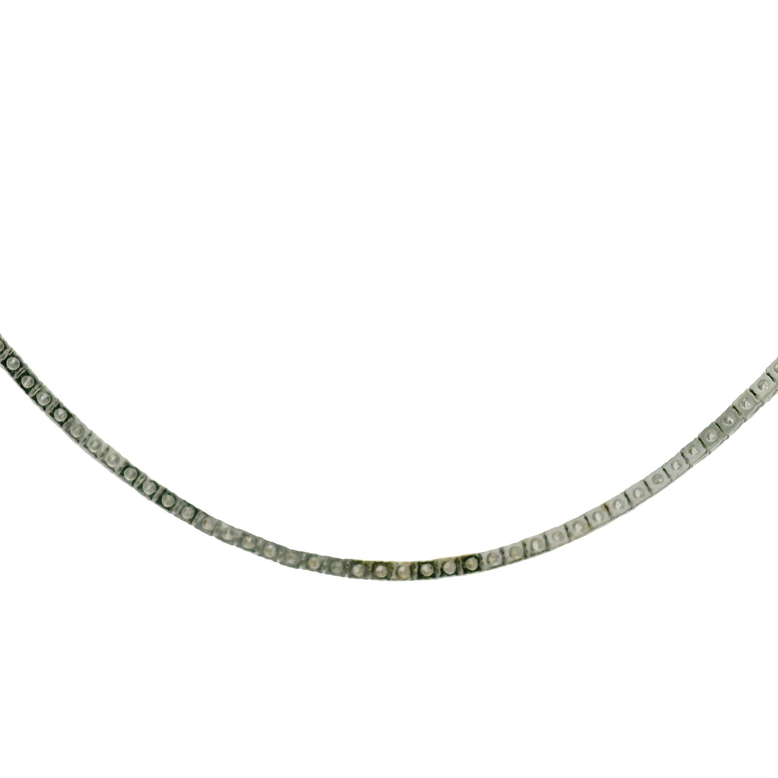 14k White Gold Natural 3.50 Carat Diamond Adjustable Tennis Necklace