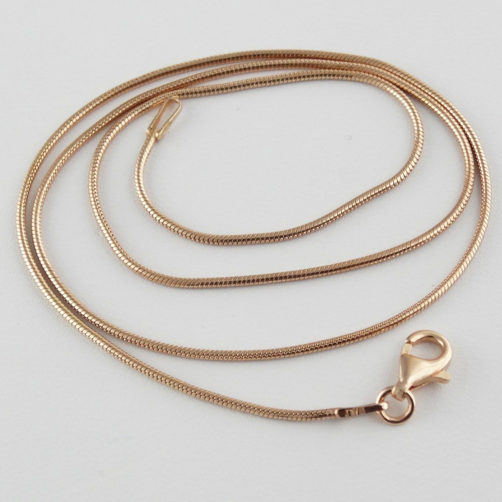 Rose Gold Plated Sterling Silver Snake Chain – 1mm 16″ – 30″