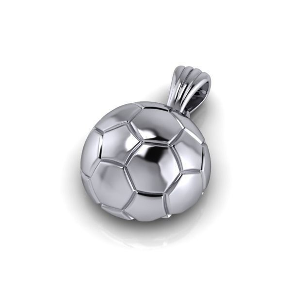 Soccer Ball Pendant 999 Fine Silver 30mm