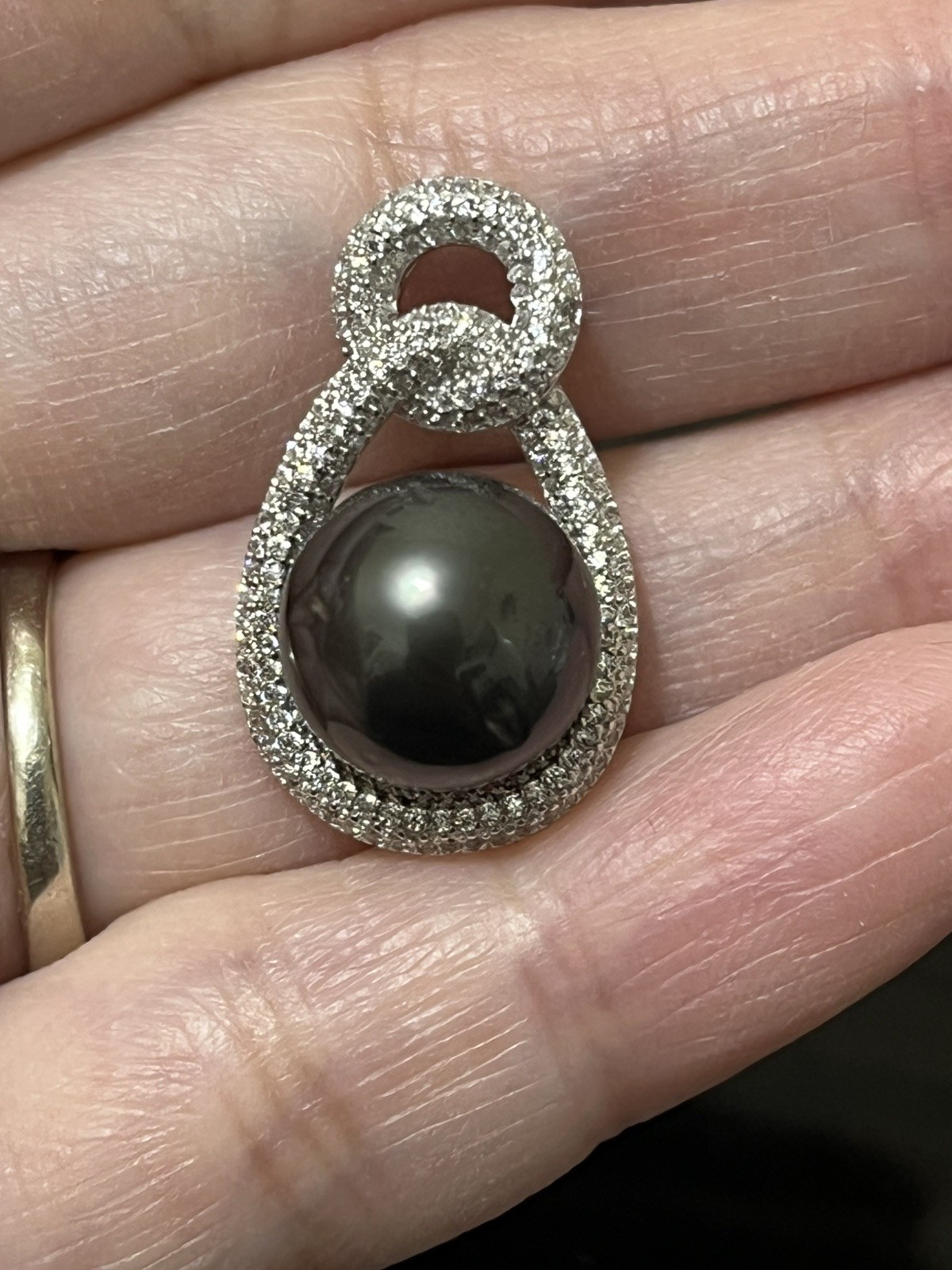 12mm Tahitian Natural South Sea Pearl Pendant Only With s925 accessories