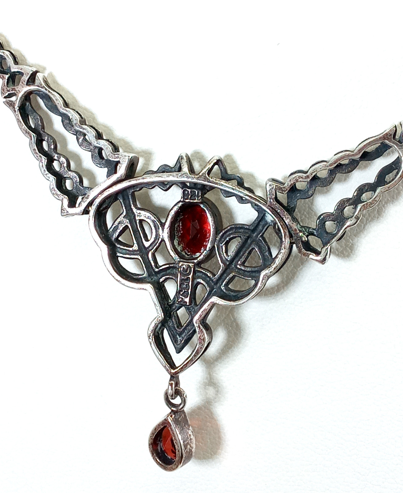 Vintage 2003 Peter Stone Celtic Garnet Necklace PSCL
