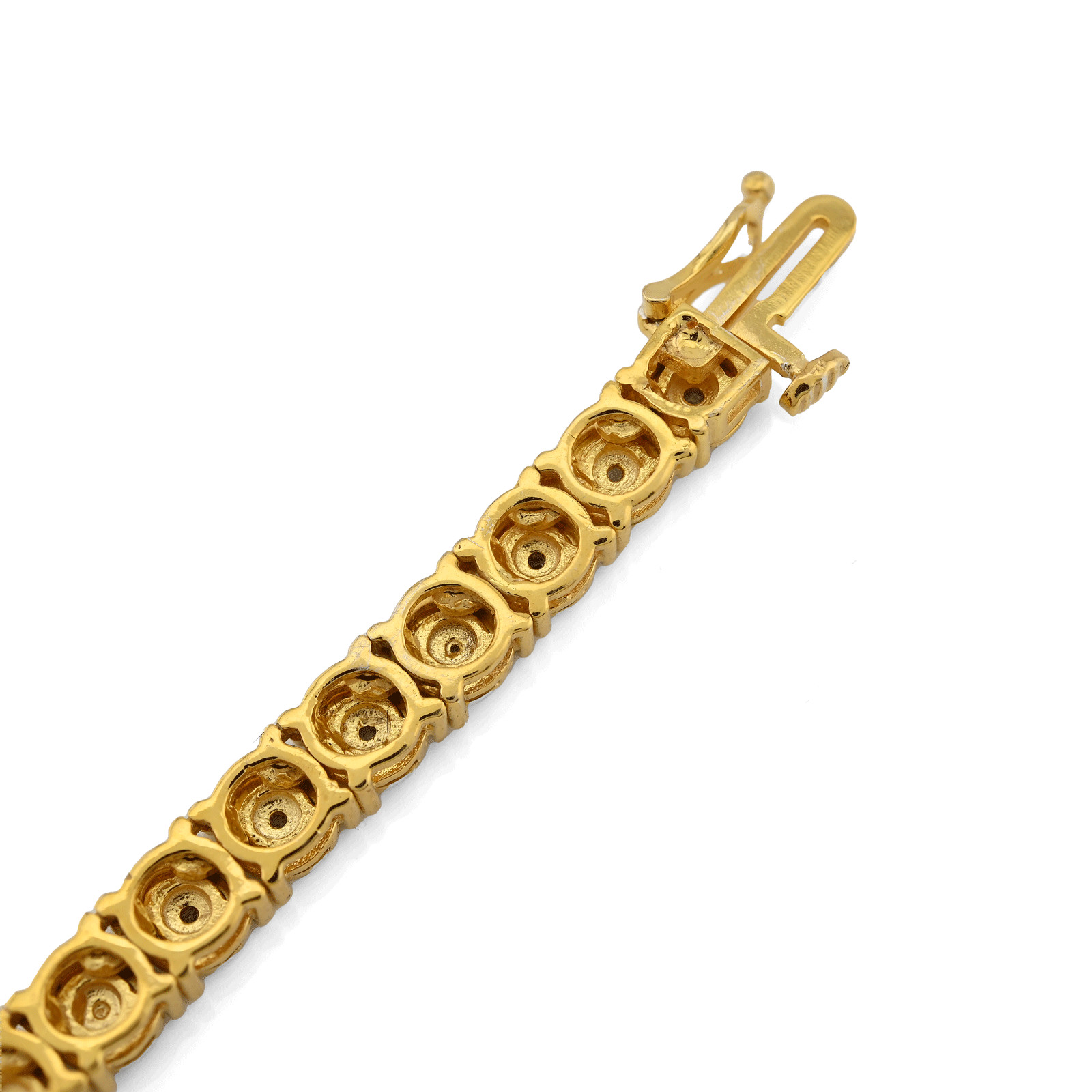 4.5MM 925 Sterling Silver 2CTW Natural Diamond Yellow Tennis Chain 18In Necklace