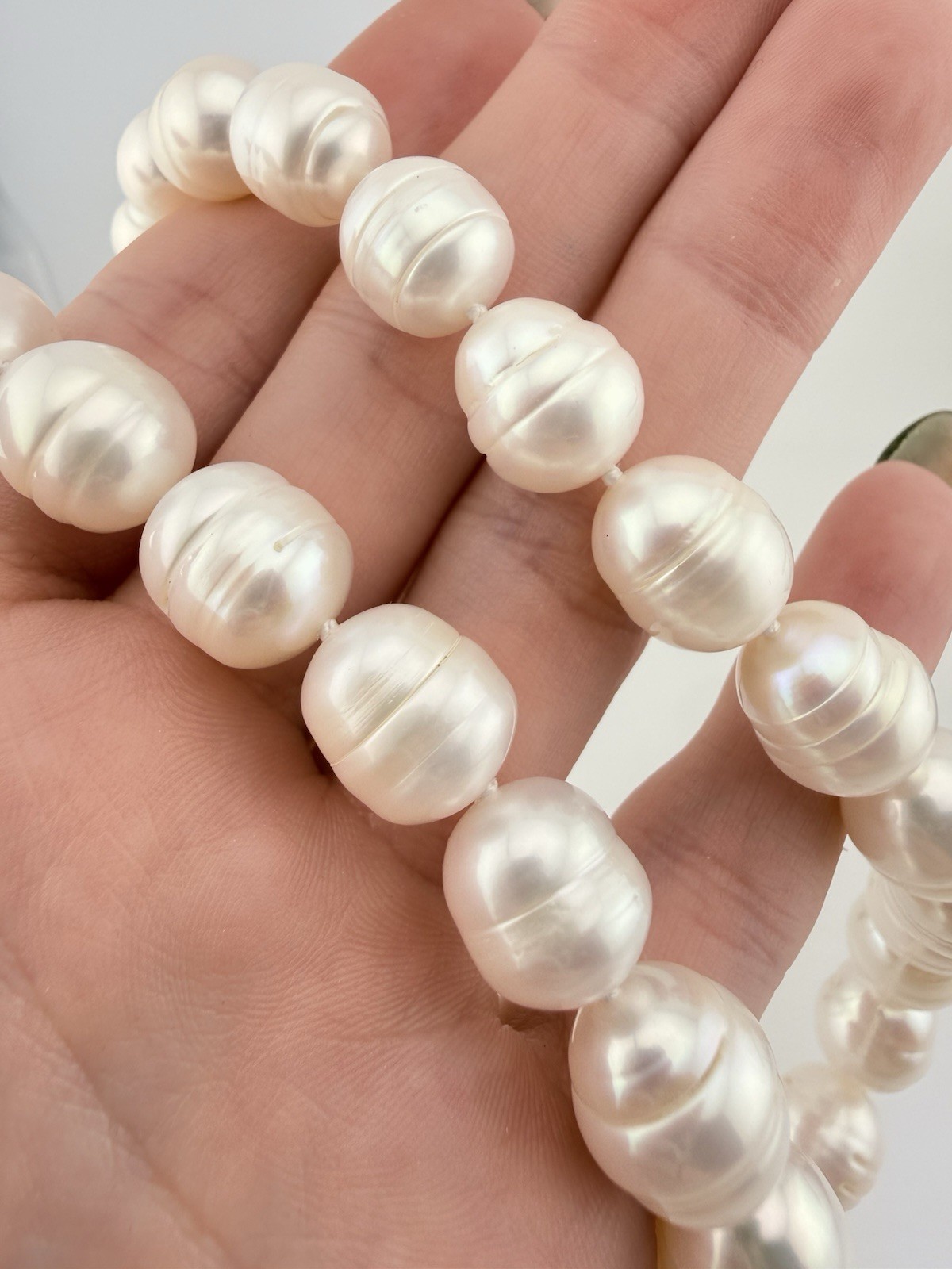 HONORA 925 WHITE CHUNKY FRESHWATER PEARL 20” BEADED NECKLACE K265E