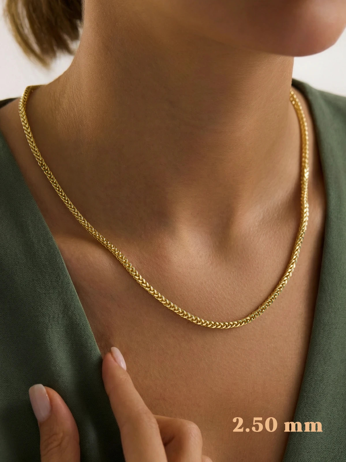 14K Gold Spiga (Wheat) Chain Necklace