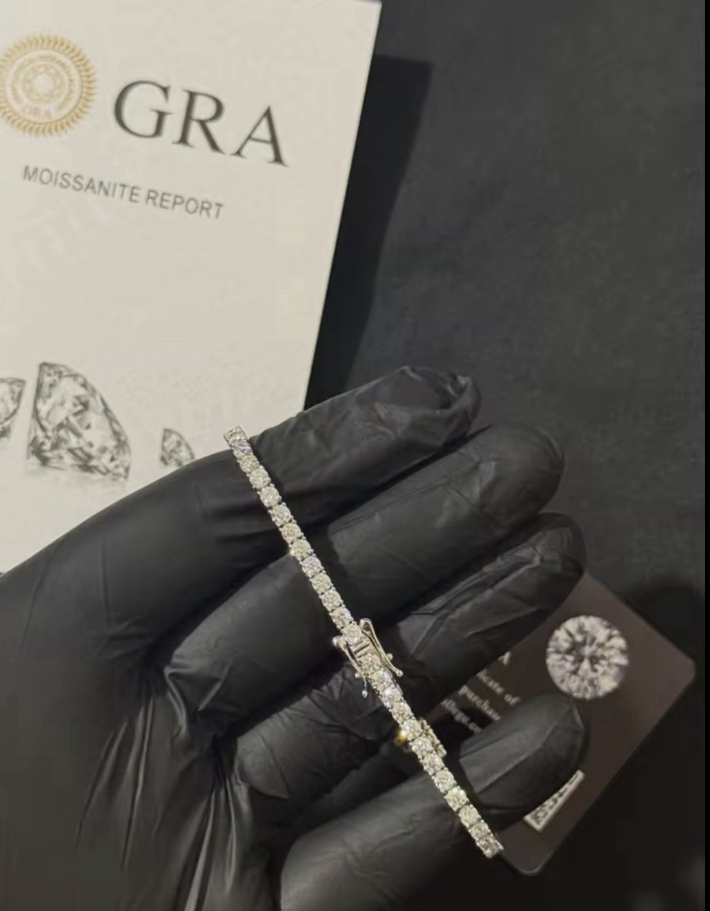 VVS1 Moissanite Diamond Tennis Chain 16″ Necklace 925 Sterling Silver 2mm w/ GRA