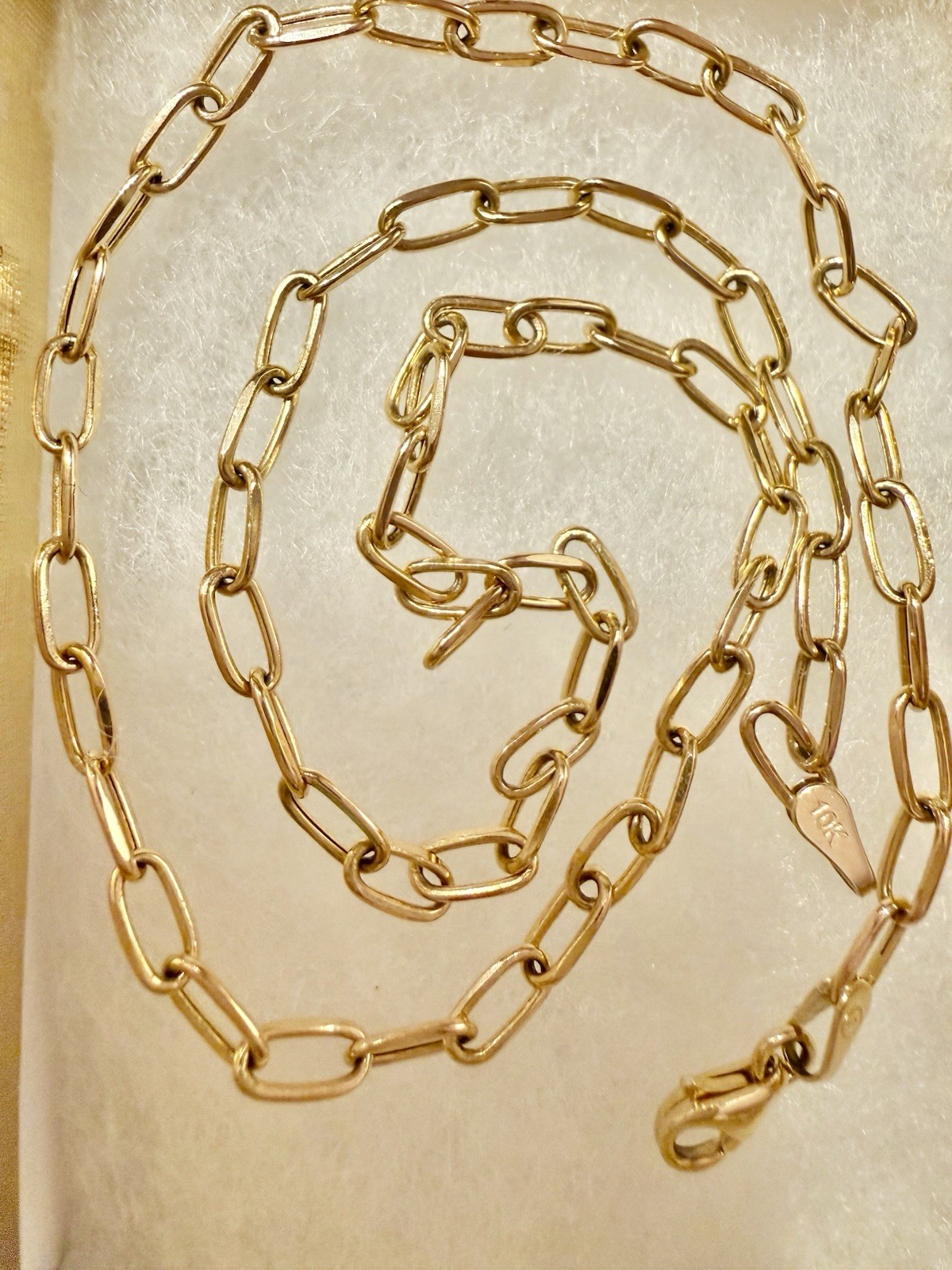 10k Gold 3mm Links- 18 Inch Paper clip Necklace