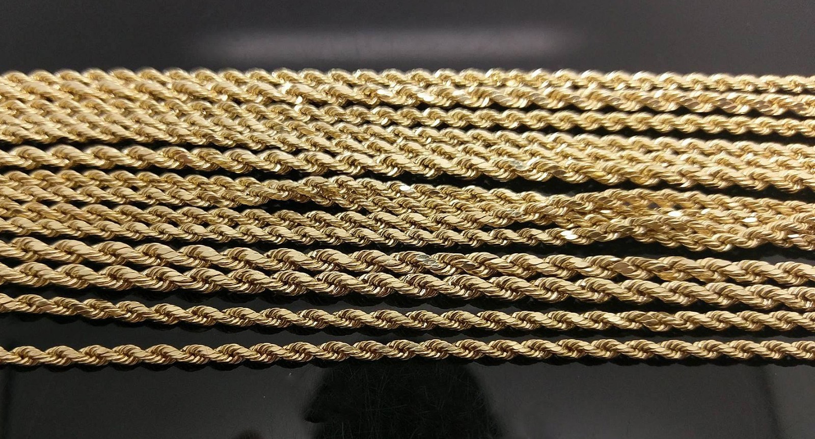 Real 10k Gold Rope Chain Necklace 2.5mm 16″ 18″ 20″ 22″ 24″ 26″ 28″ Men Women