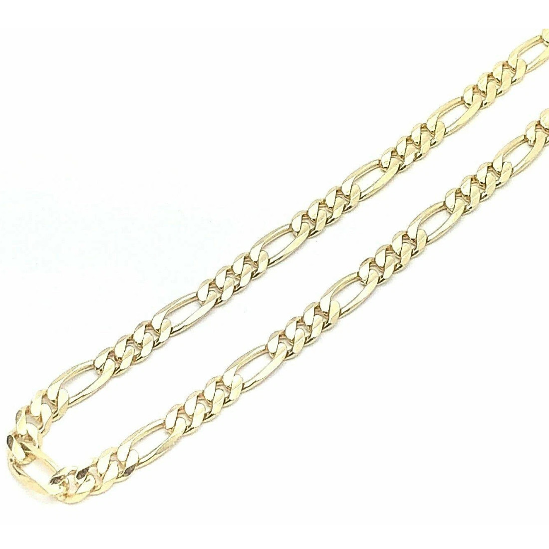 Men’s 14k Yellow Gold Necklace | Solid Chain Figaro Link 52 Grams | 20″ 7.75mm