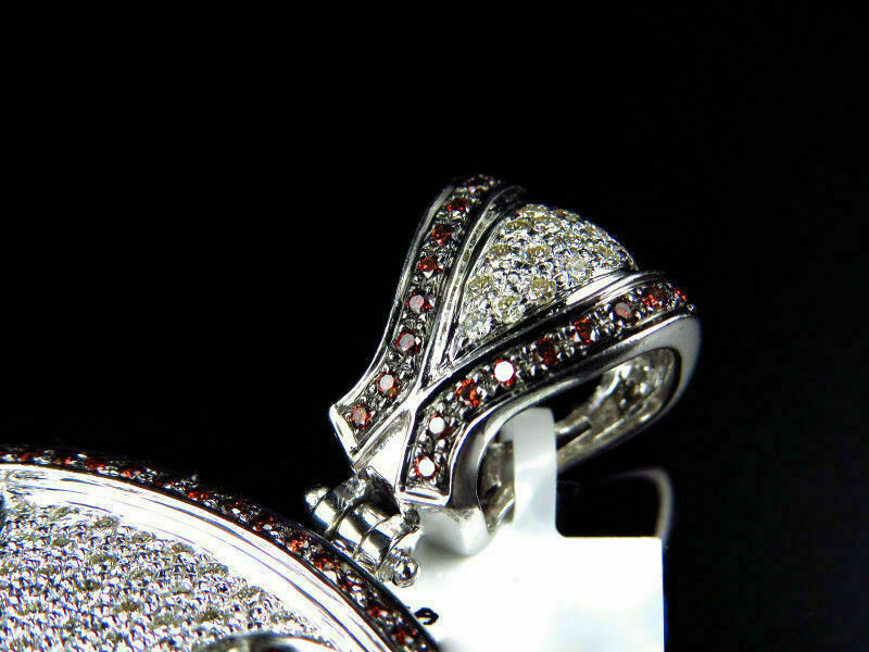 10K White Gold Over New York Yankees MLB Baseball Diamond Pendant 6.38 ct