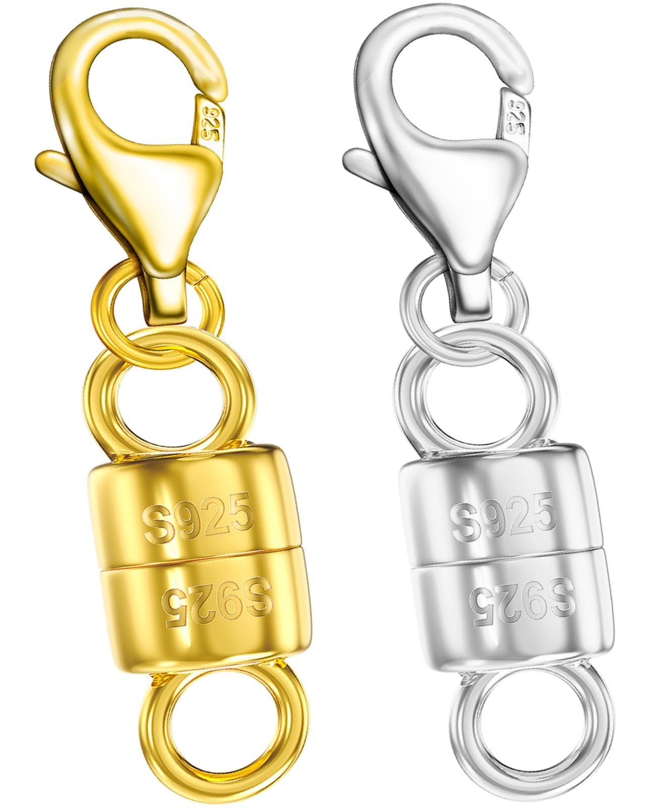 925 Sterling Silver Lobster Clasp Necklace with 14K Gold Converters