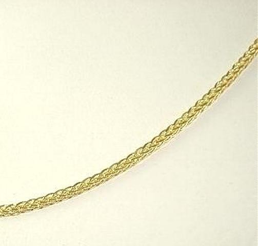 1.5MM ITALIAN SOLID 14K YELLOW GOLD DC SPIGA SQUARE WHEAT CHAIN NECKLACE 16-24″