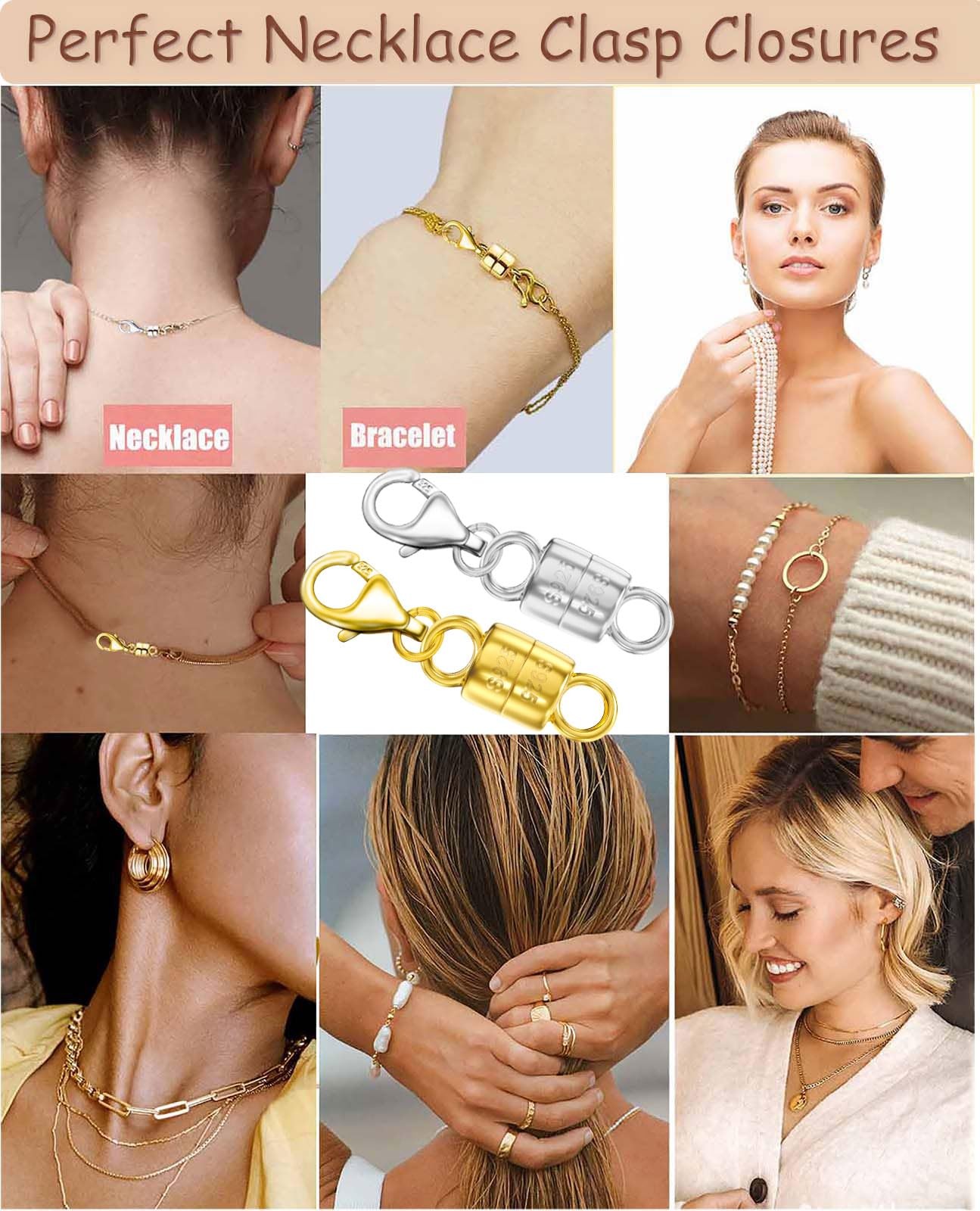 925 Sterling Silver Lobster Clasp Necklace with 14K Gold Converters