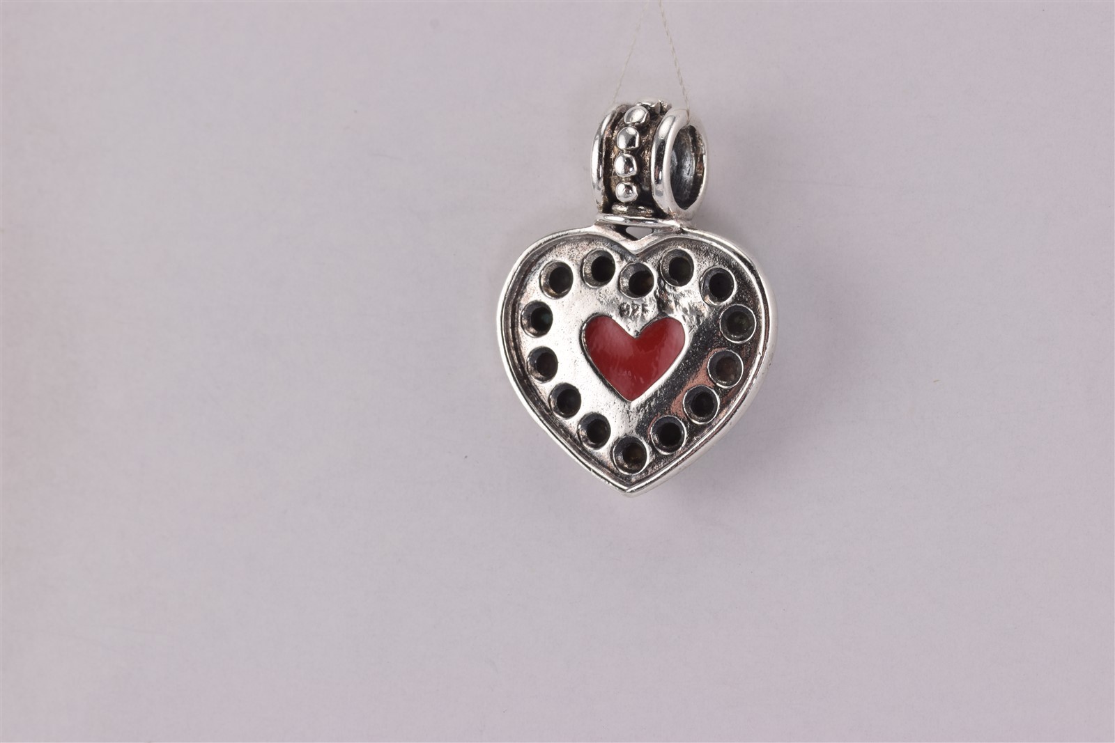 Sterling Silver 31mm x 26mm Mixed Gemstone Buttons Triple Heart Slider Pendant