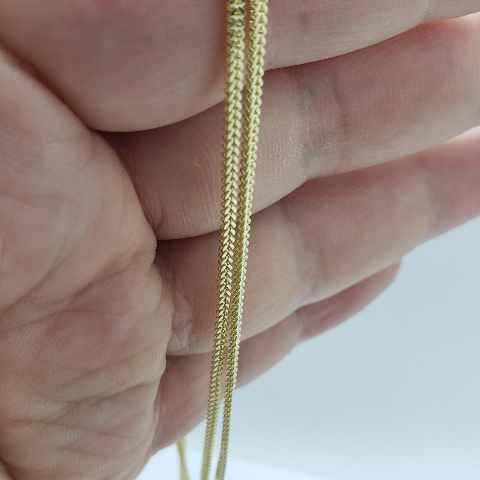 10K Hollow Yellow Gold Franco Box Link Chain Necklace Men Women 1.5mm 16-30″
