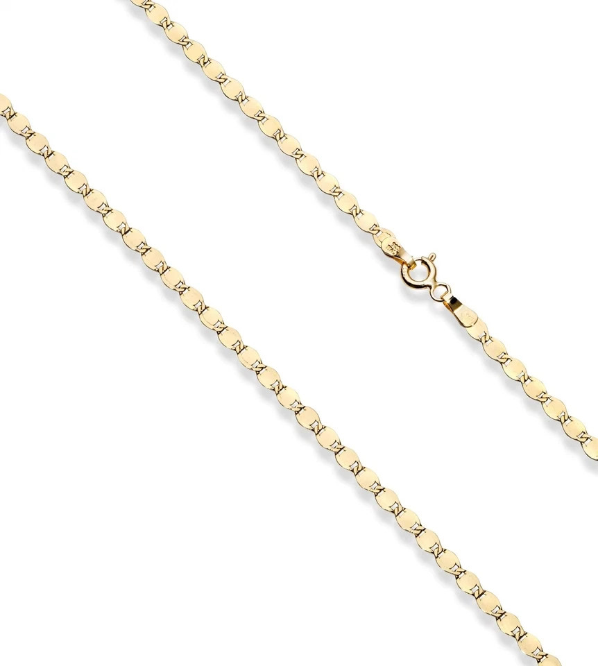 Italian 18K Gold Over 925 Sterling Silver Sparkle Mirror Link Chain …
