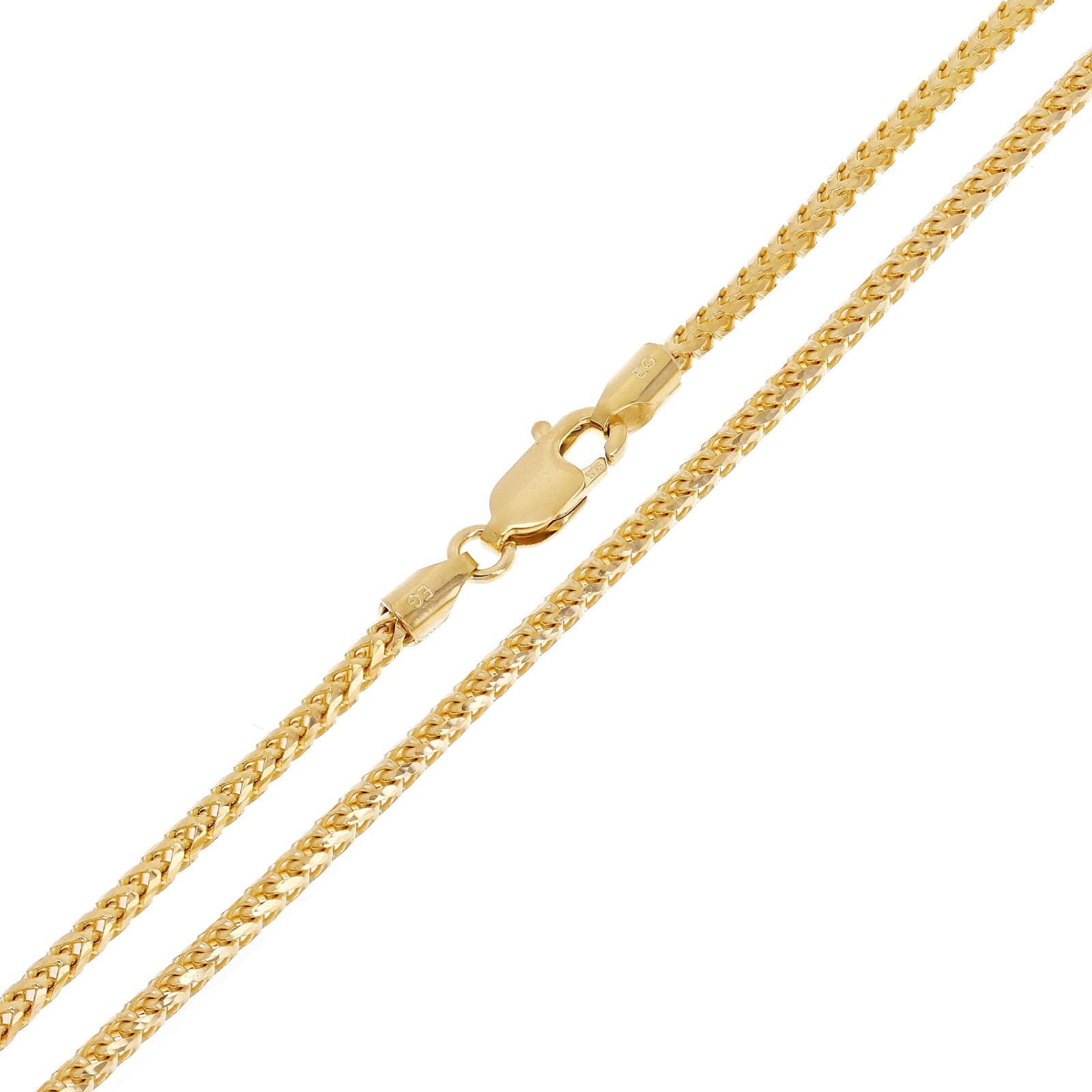 Italian 14k Yellow Gold Solid Diamond Cut Franco Chain Necklace 20″ 1.8mm 10gram