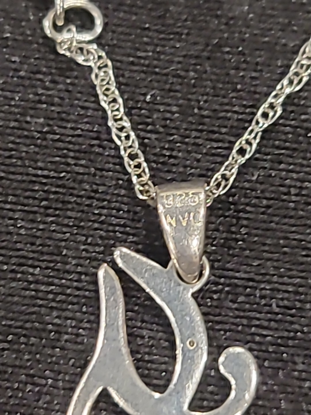 Necklace Real Diamond Chip 925 Sterling Silver Unknown NVC Symbol on 18″ Chain