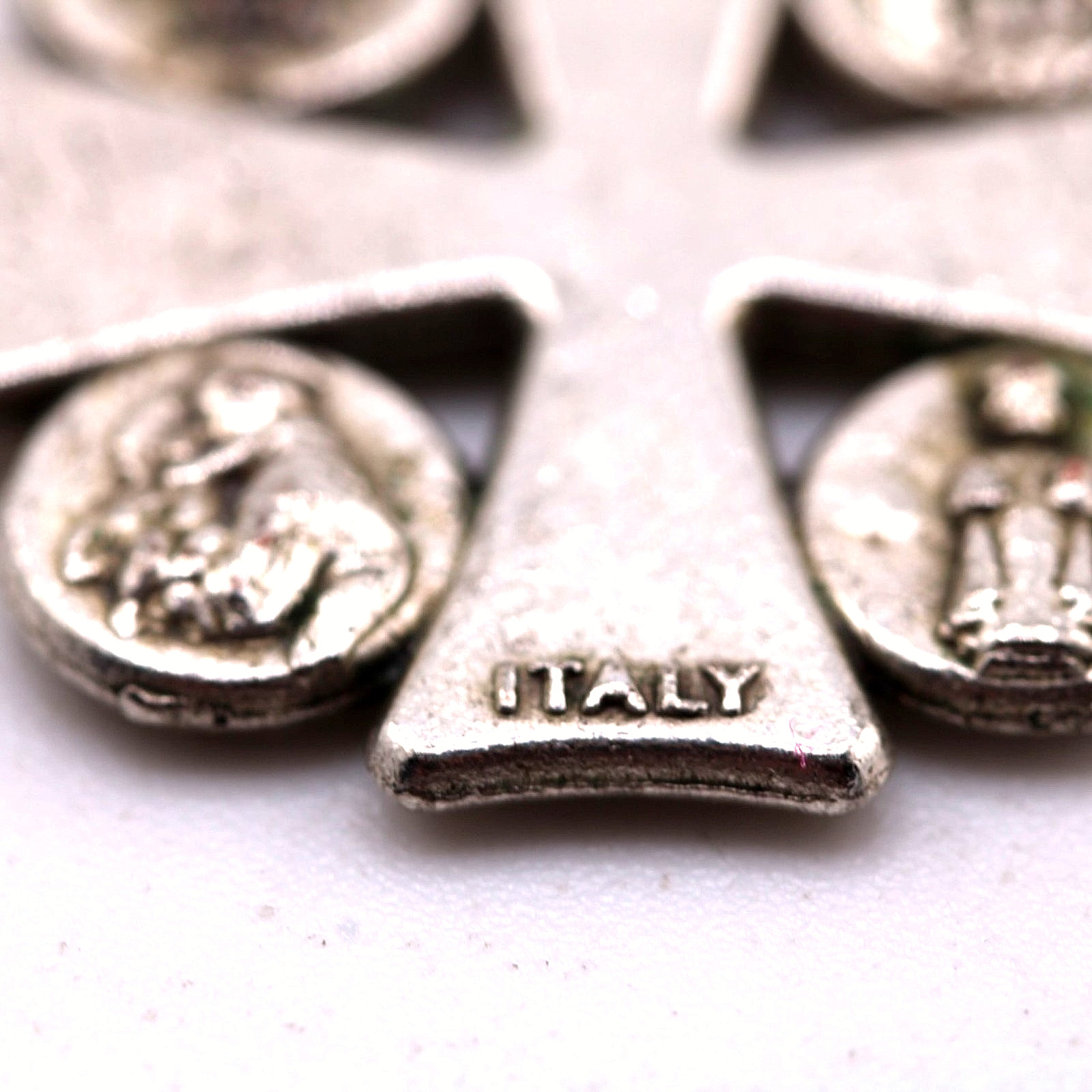 Pendant Vintage Italy Silver Four-way Maltese Cross Medal 70274