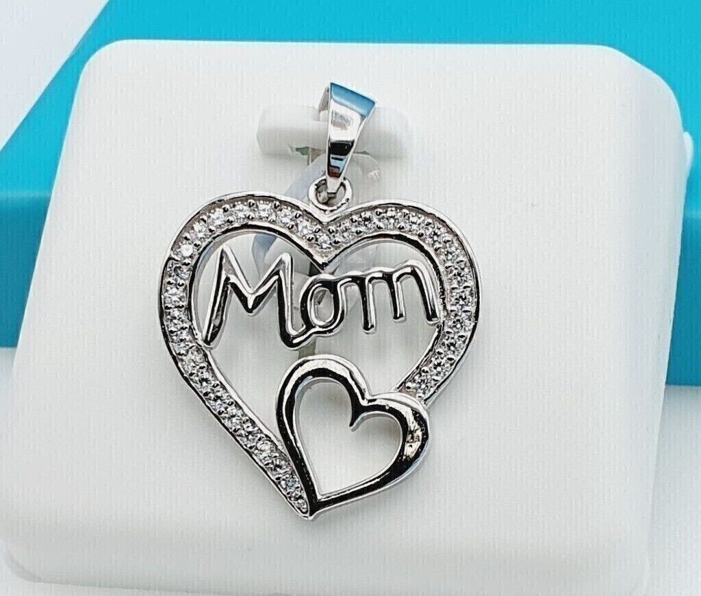 1.30Ct Round Cut Real Moissanite Heart Pendant 14K White Gold Plated Silver