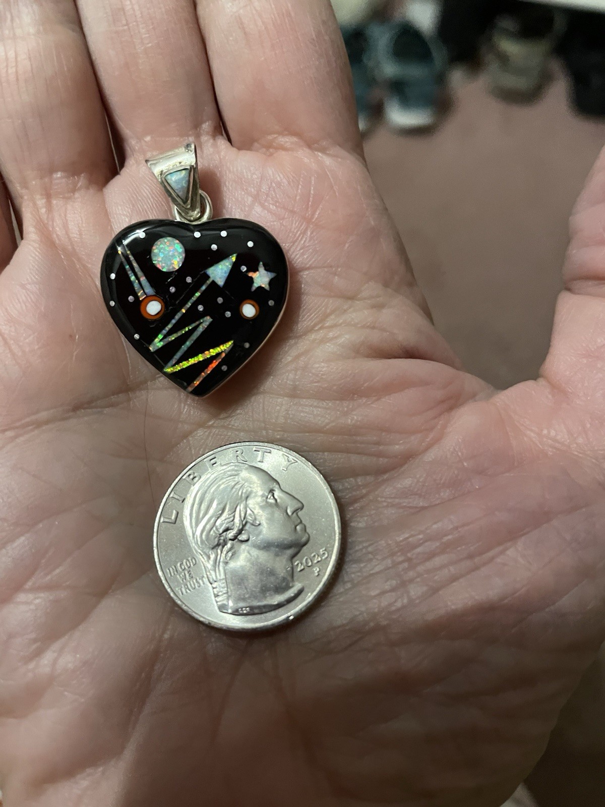 Beautiful Galaxy Sterling Silver Pendant with Black Onyx