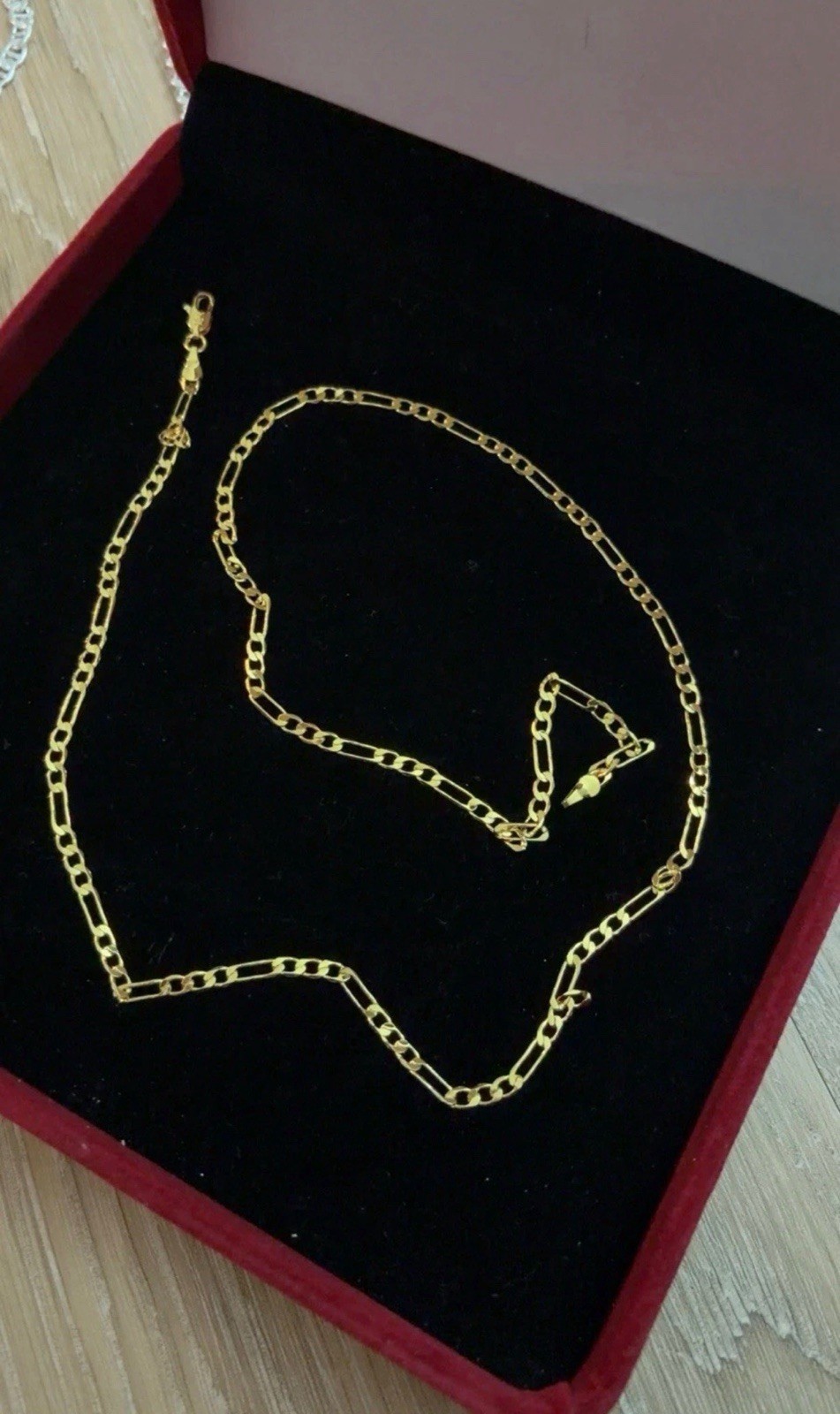 18k Yellow Gold Filled Chain 24 Inch 4mm Necklace Link Chain Figaro Jewelry Men