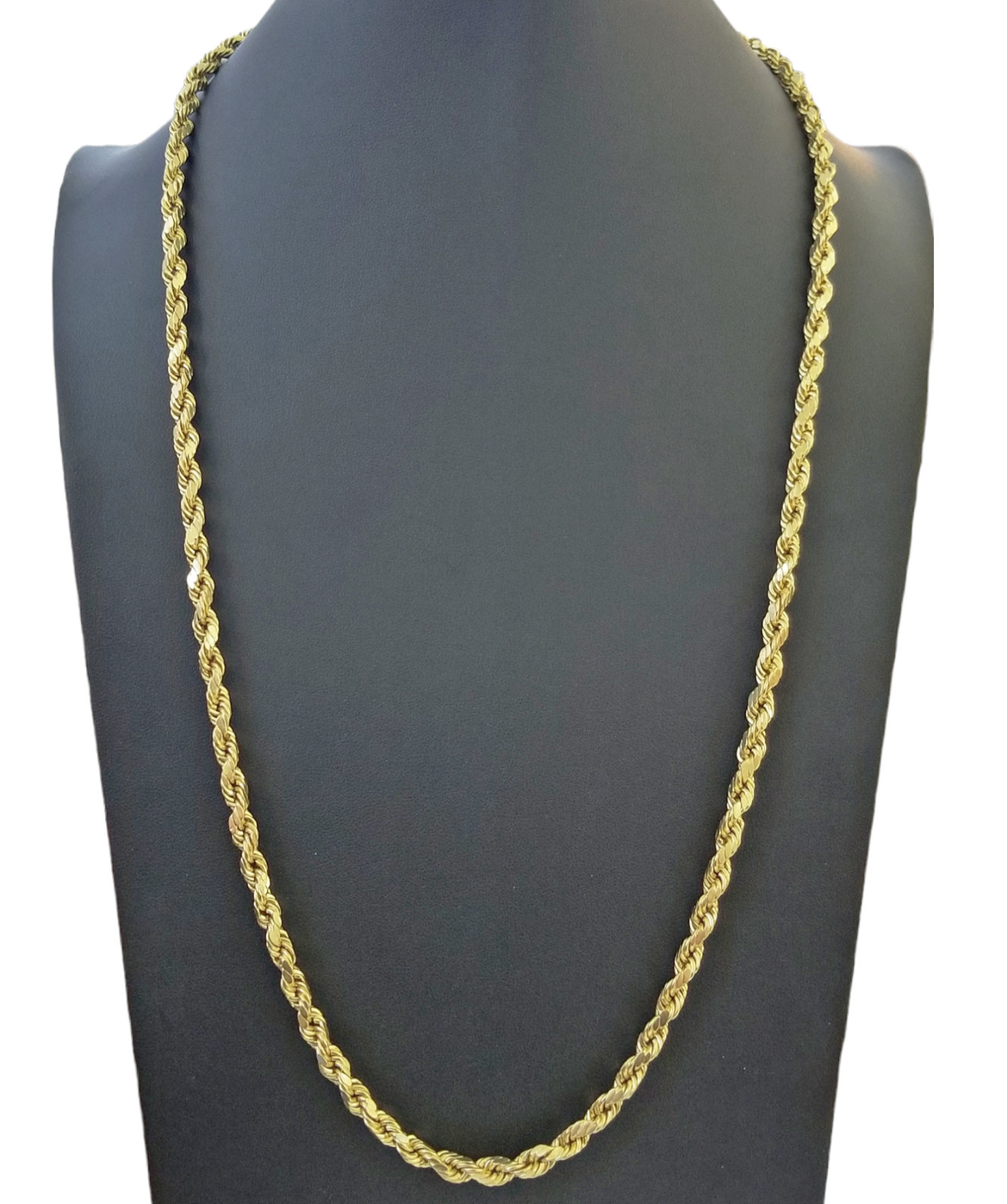 Real 10k Gold Rope Chain Necklace 18″-30″ Inch 3mm-10mm Men & Women DISCOUNT
