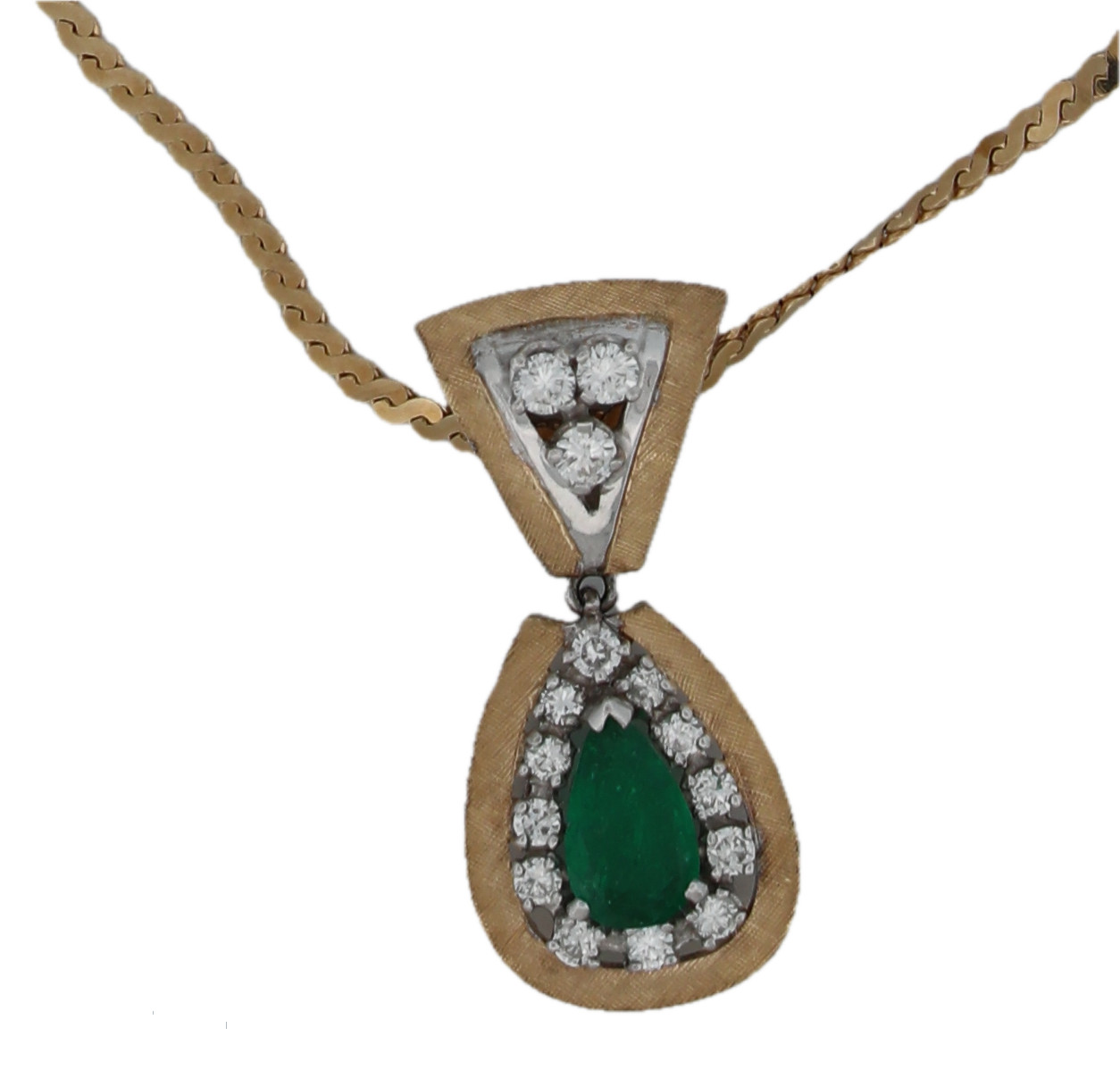 BEAUTIFUL Ladies Emerald & Diamond Pendant Necklace with appraisal