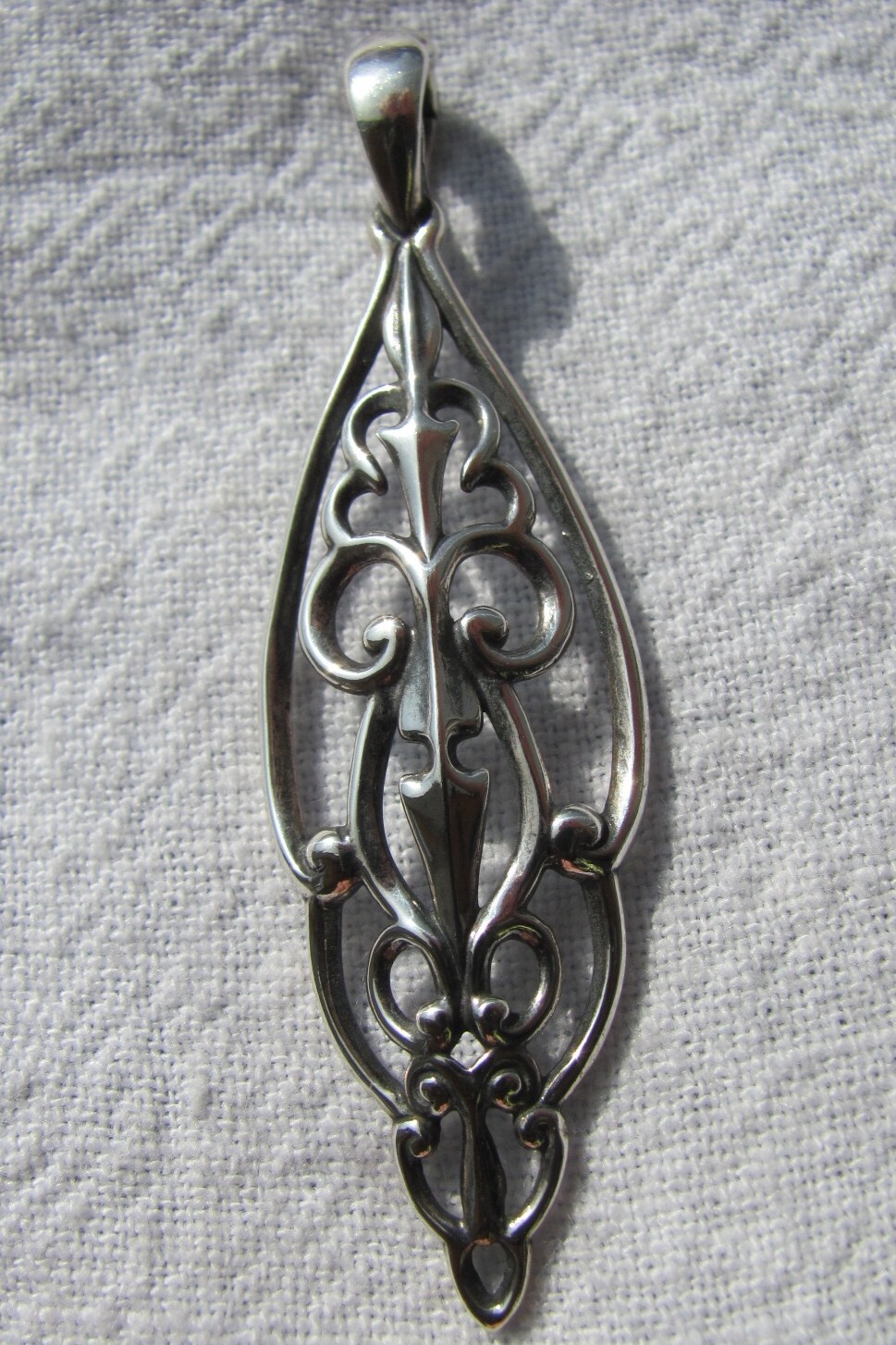 Carolyn Pollack Sterling Silver Ornate Scroll Shield Enhancer Pendant