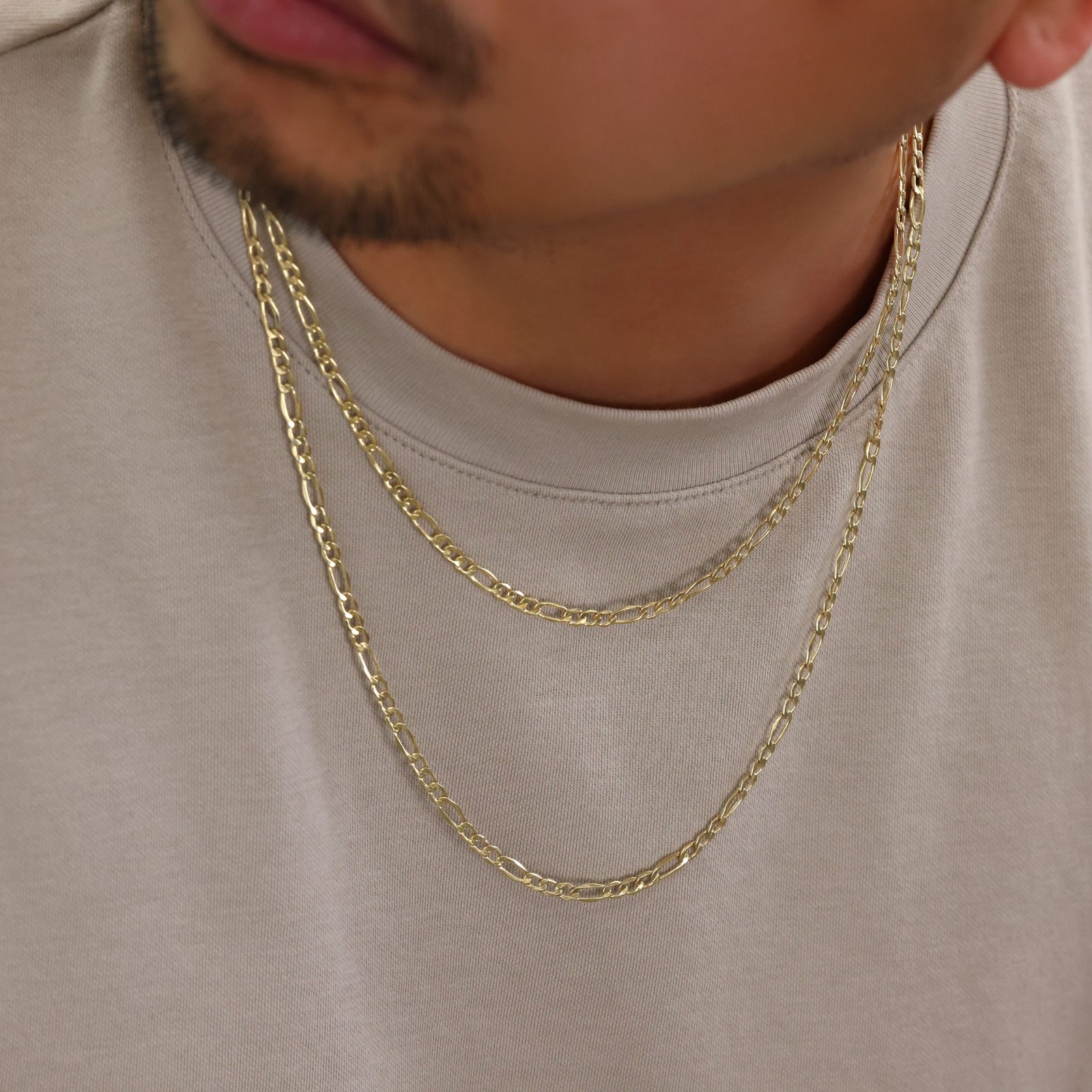14K Yellow Gold 4.5mm Figaro Chain Link Italian Necklace Mens Womens 16″- 30″