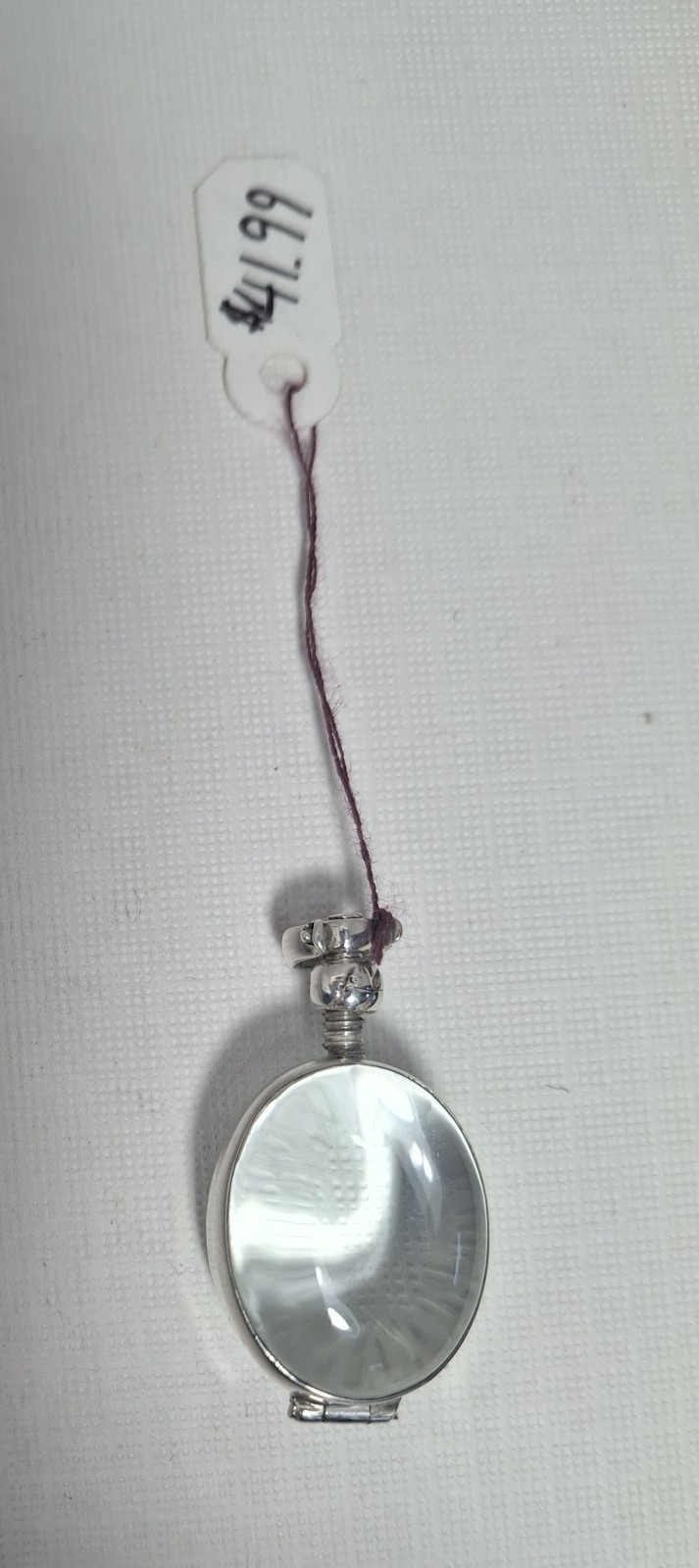 Clear Photo Locket Pendant Oval Clear Sterling Silver Holds 2 Photos