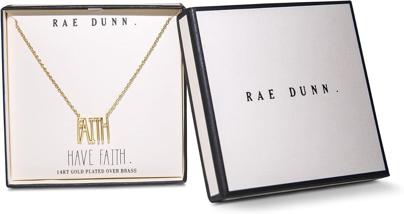 RAE DUNN Faith Necklace 14K Gold plated Sterling Silver Graduation Gift NIB NEW
