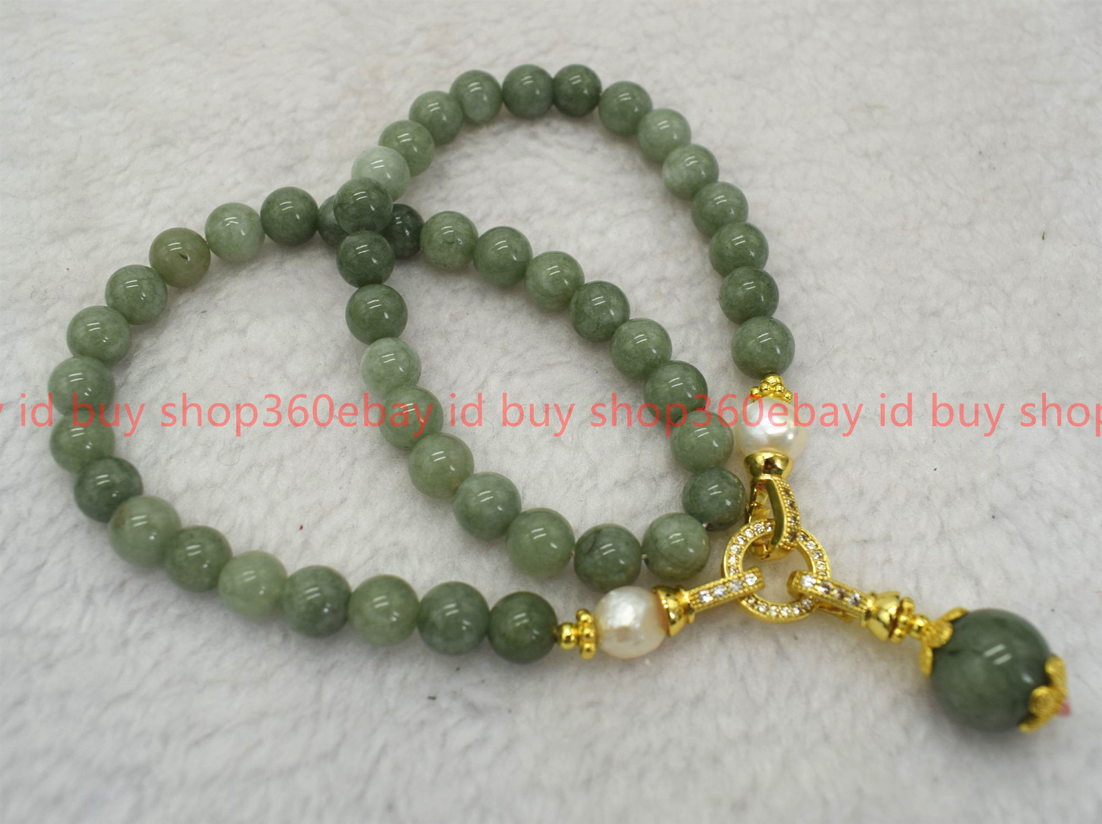 Handmade Natural 8mm A Green Jade Gems Round Beads Pendant Necklace 16-28in