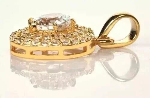 Women’s Pendant 14k Yellow Gold Plated 2 Ct Round Cut Lab Created Diamond