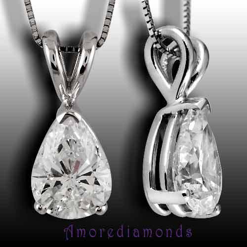 10.01 ct J SI3 pear shape 100% natural diamond solitaire pendant 14 white gold