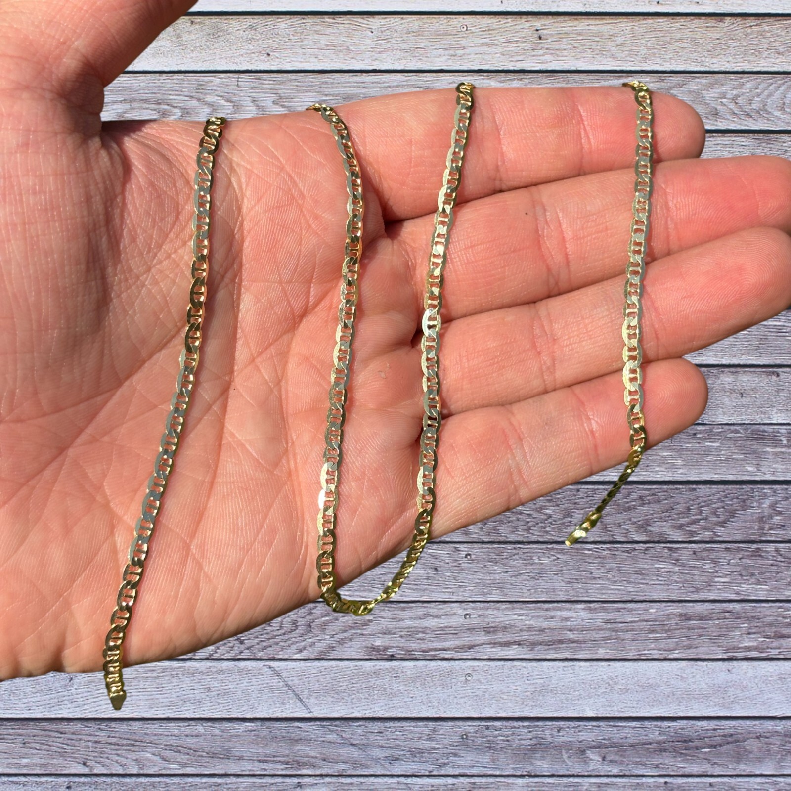 3mm Mariner Chain Necklace – Real Solid 925 Sterling Silver Or 14k Gold Vermeil