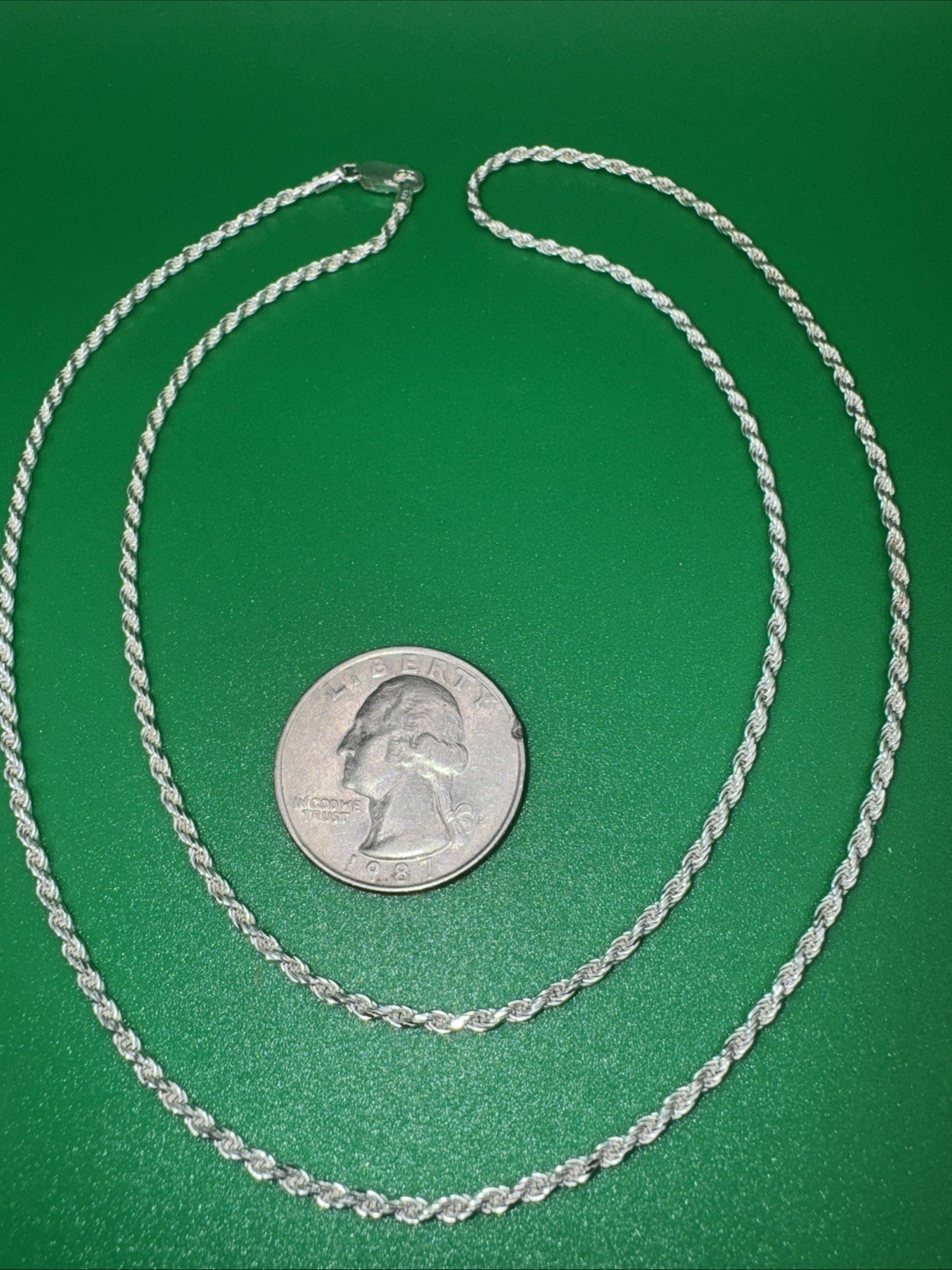 Solid 925 Sterling Silver Italian Rope Chain 24”