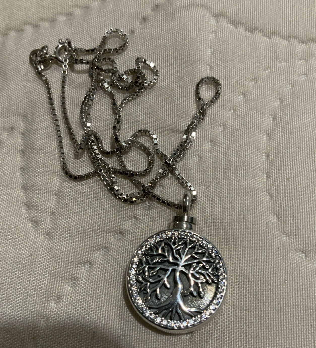 Tree Of Life Ash/urn Cz 925 Pendant 18 Inch Very Pretty ( FOR EVER IN THE HEART)