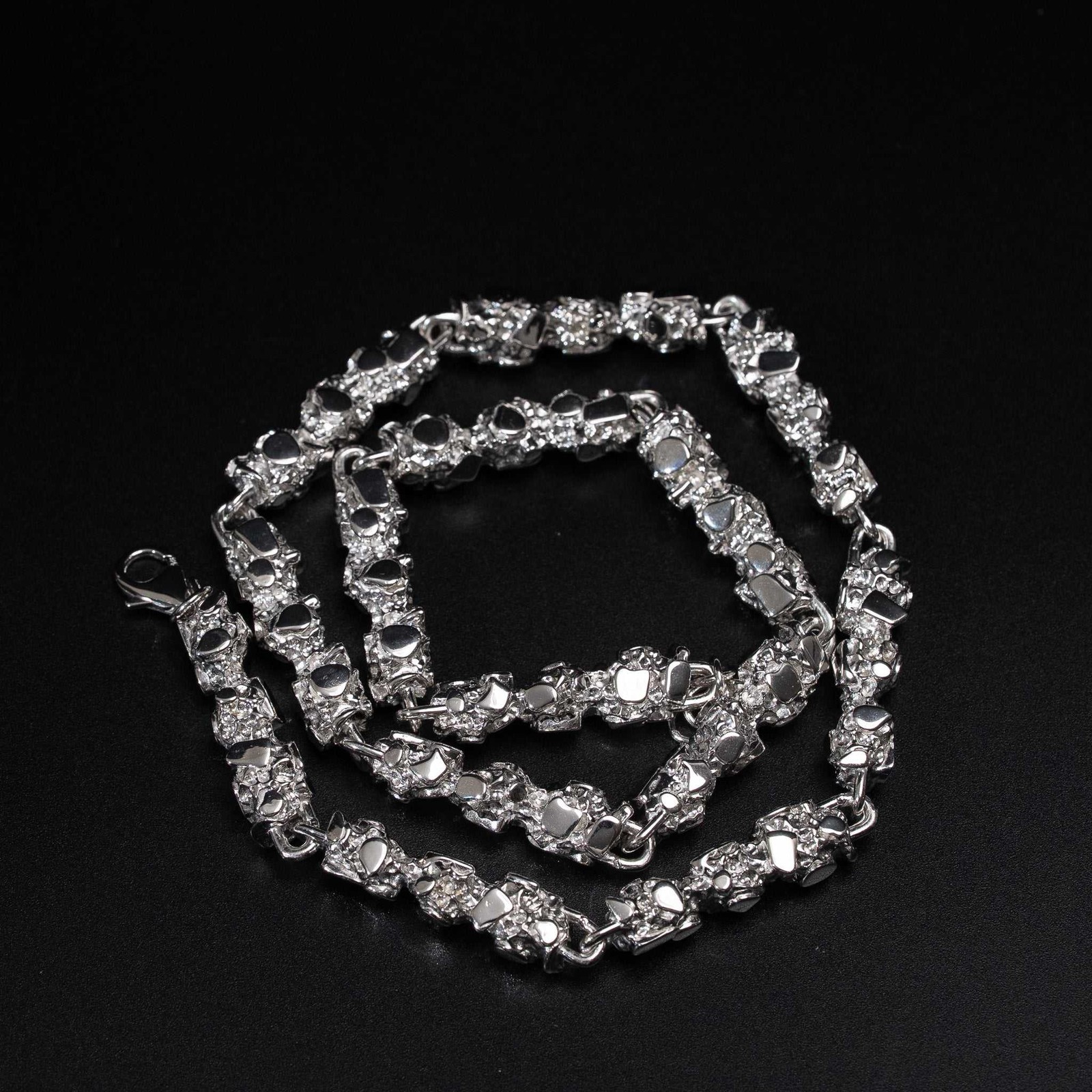 Mens Nugget Chain 8.5mm Necklace Solid Real 925 Sterling Silver 20″ 22″ 24″