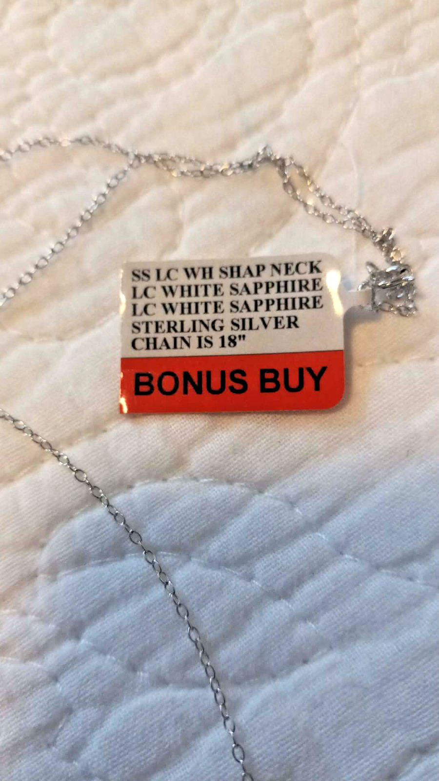 New White Sapphire Lab Created Sterling Silver 18″ Key Pendant Necklace
