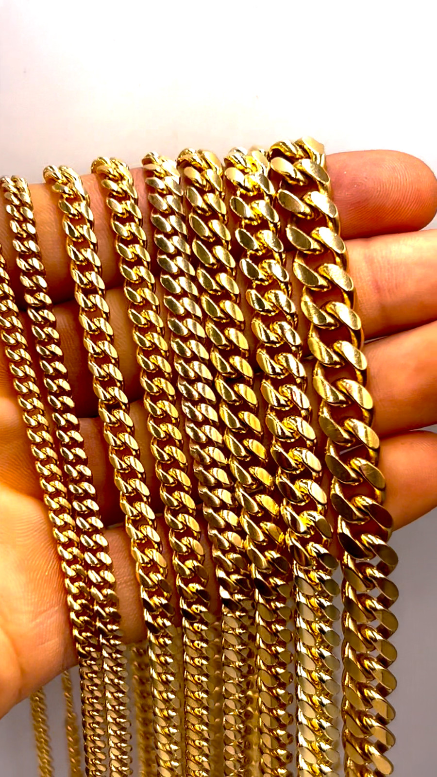14K Yellow Gold SOLID Miami Cuban Necklace Bracelet Chain Gold 2mm-16mm 7″-30″