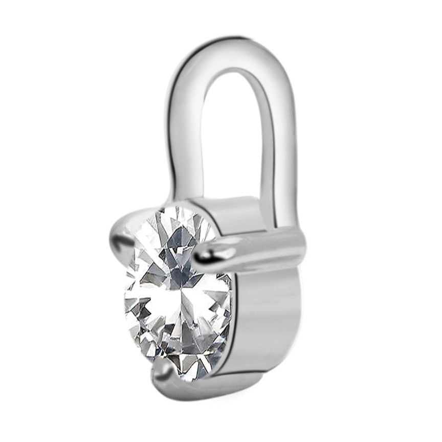 14KT White Gold 0.54Ct 5.00mm G-H VS2 Natural Diamond Pendant – Tariffs Free