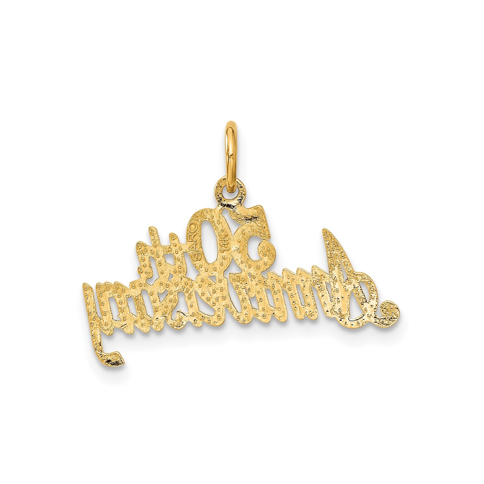 14k Yellow Gold 50th Anniversary Pendant Charm for Women Script Design Keepsake