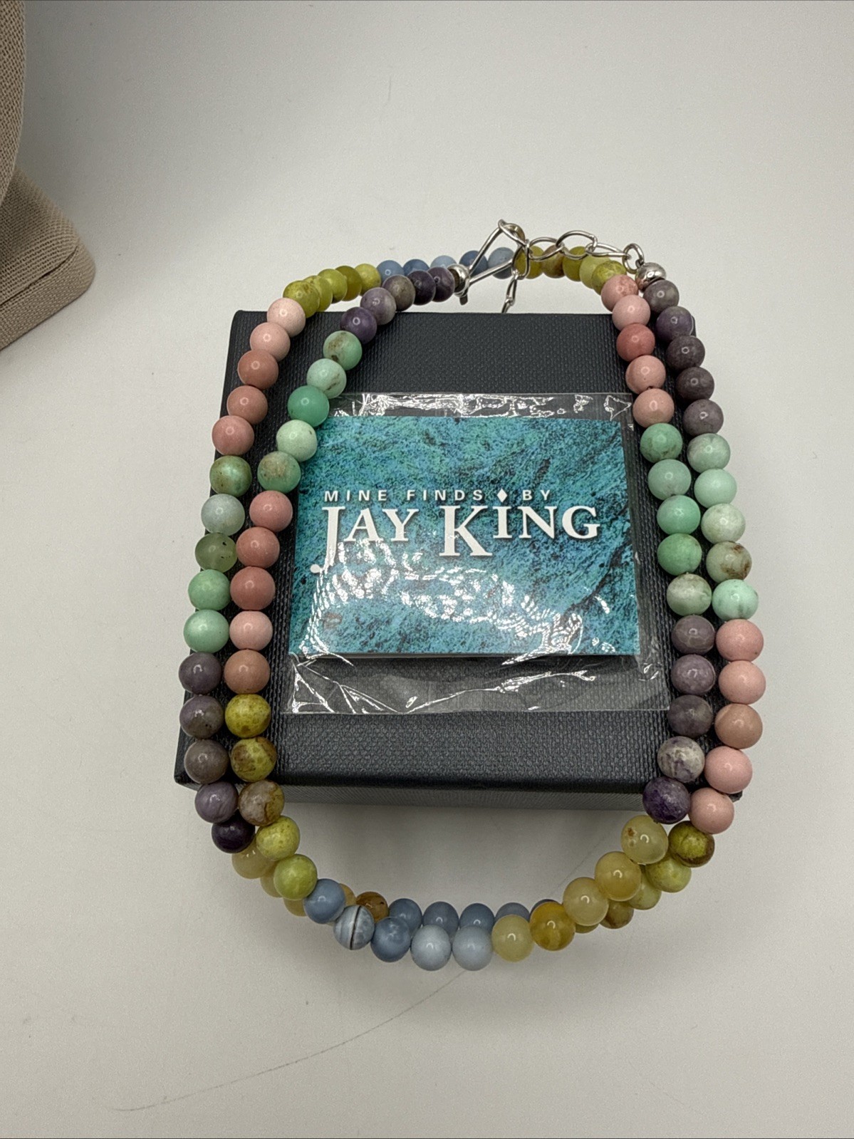 Jay King Natural Pastel Opals Around The World Sterling Silver Beaded Necklace