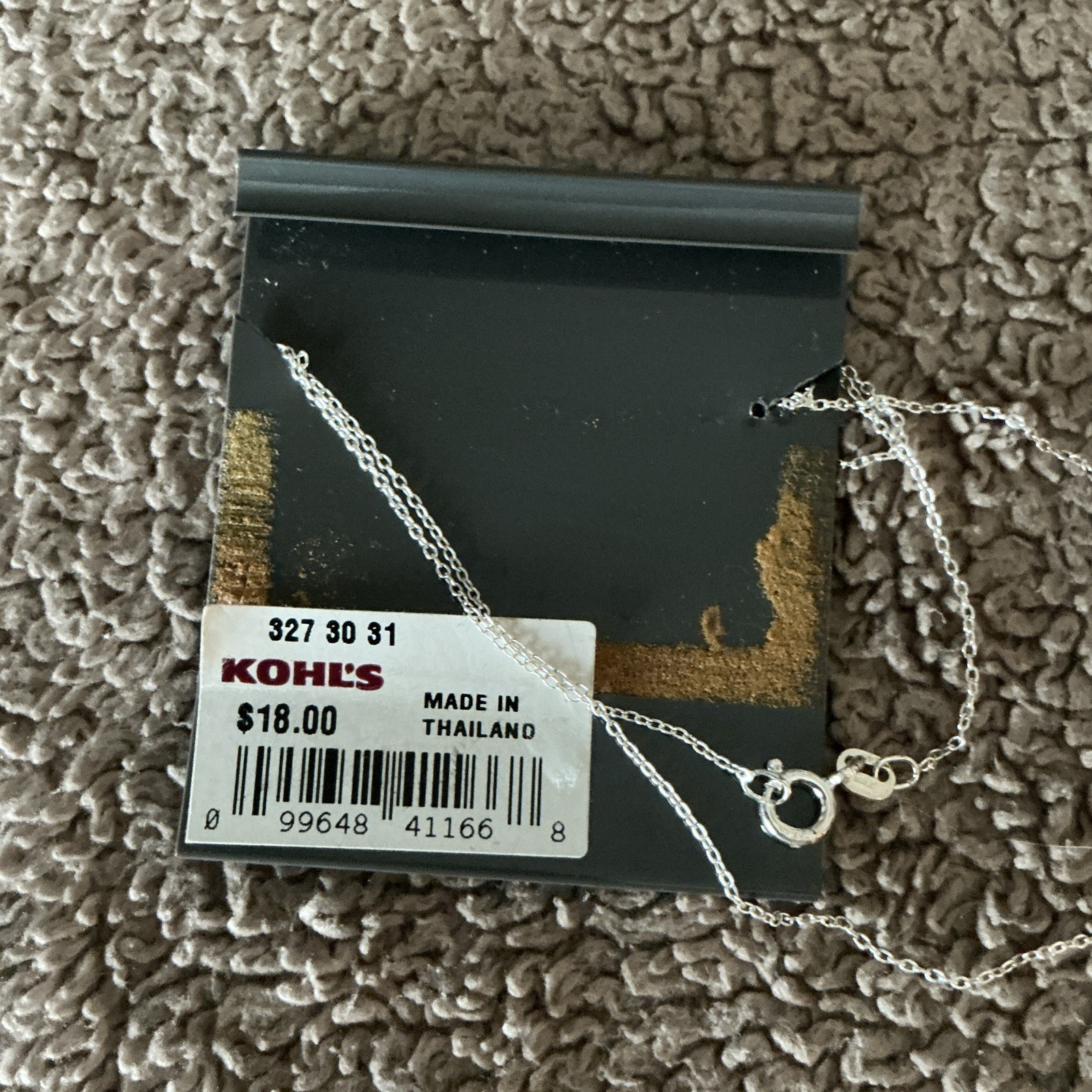 Kohl’s Signed 925 Sterling Silver 18in Cable Chain Necklace Spring Ring